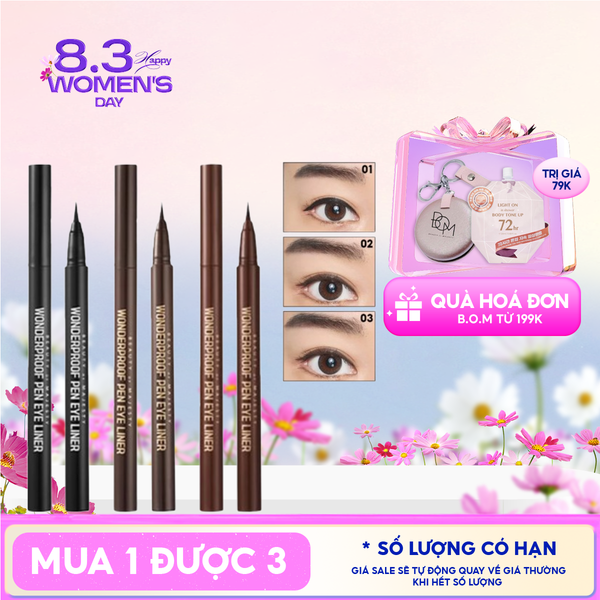  Bút Kẻ Mắt Nước B.O.M Sắc Nét, Chống Trôi Wonderproof Pen Eye Liner 0.5g 