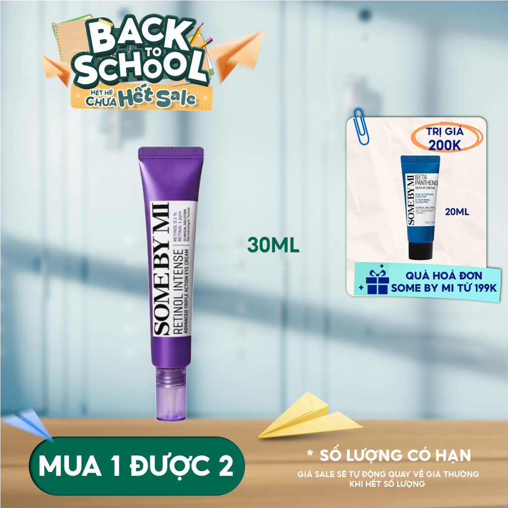 Kem Dưỡng Mắt Some By Mi Cải Thiện Quầng Thâm, Hỗ Trợ Dưỡng Sáng Da Retinol Intense Advanced Triple Action Eye Cream 30ml