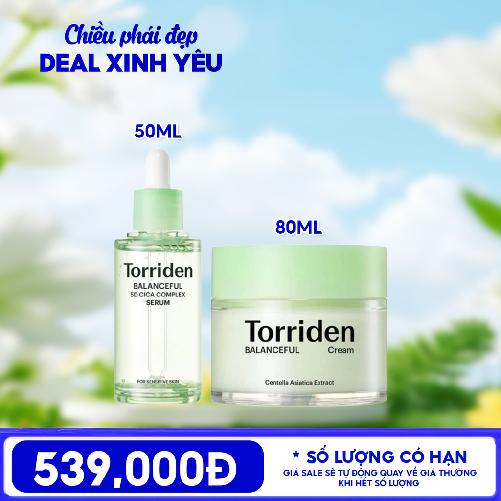 Combo Torriden: Serum Torriden Torriden Balanceful Serum 50ml + Kem Dưỡng Torriden Torriden Balanceful Cream 80ml