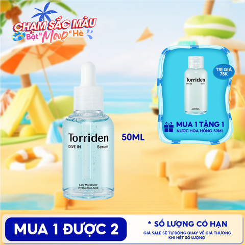 Serum Torriden Thuần Chay Cấp Ẩm, Làm Dịu Da Torriden Dive-In Low Molecular Hyaluronic Acid Serum 50ml