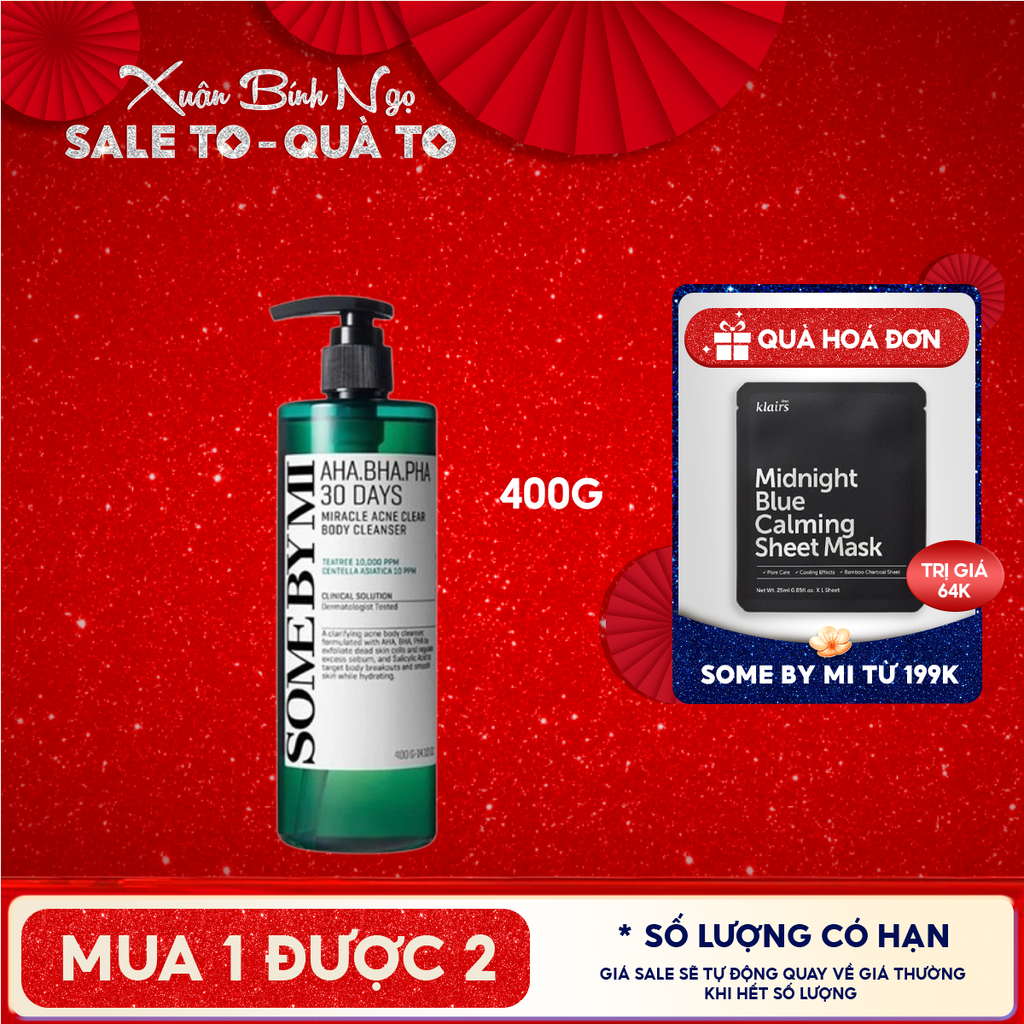 Sữa Tắm Some By Mi Làm Sạch Mụn Cơ Thể AHA-BHA-PHA 30 Days Miracle Acne Clear Body Cleanser 400g