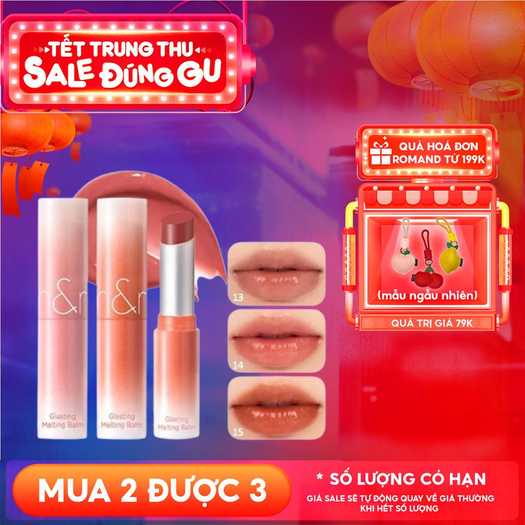 [DUSTY ON THE NUDE] Son Dưỡng Dạng Thỏi Có Màu Thuần Chay Romand Glasting Melting Balm 3.5g