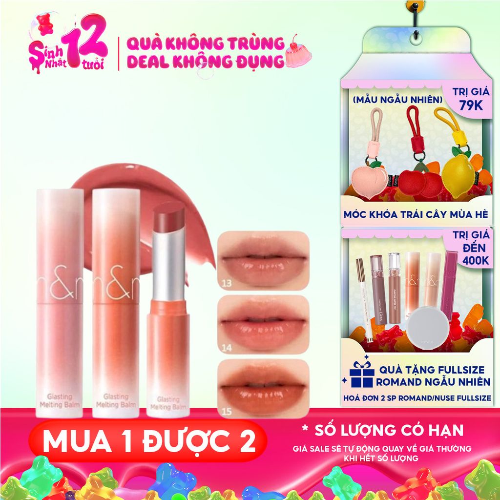 [DUSTY ON THE NUDE] Son Dưỡng Dạng Thỏi Có Màu Thuần Chay Romand Glasting Melting Balm 3.5g