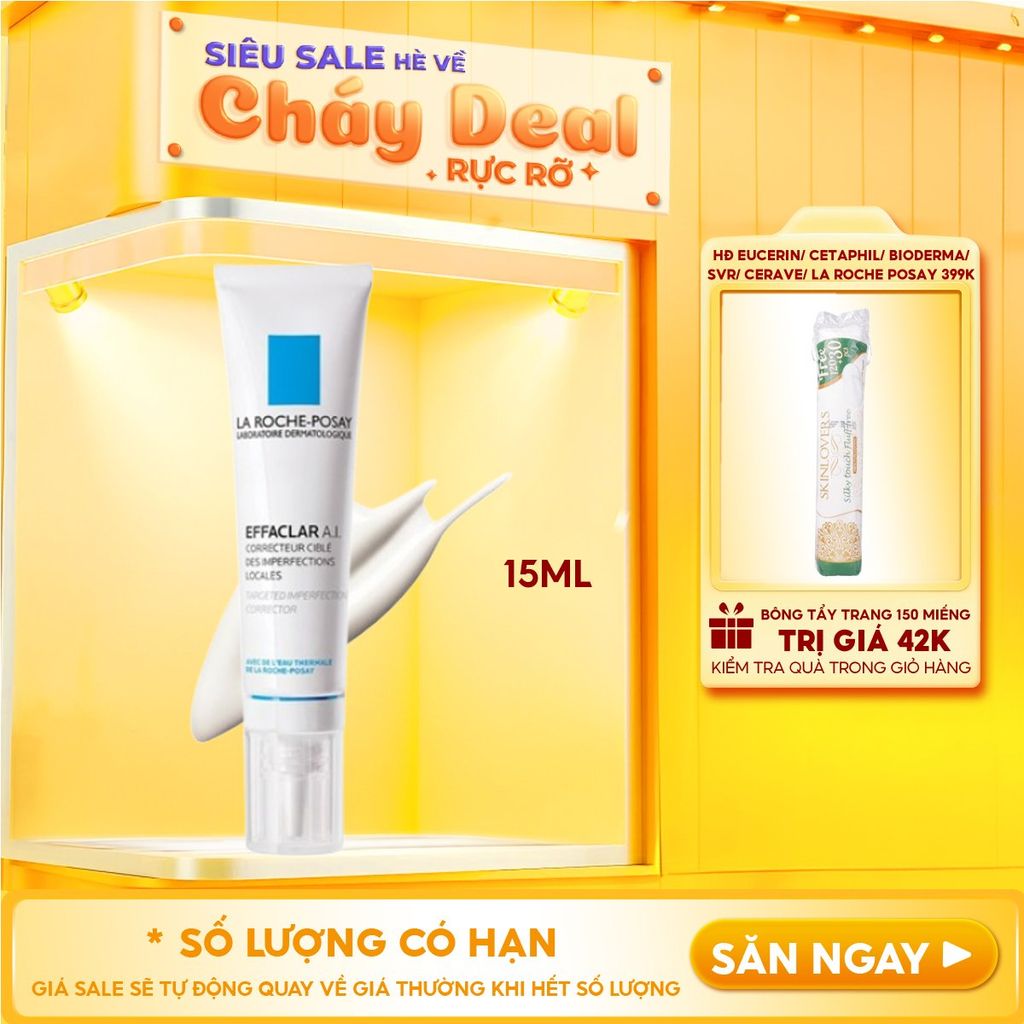 Kem Giảm Mụn La Roche-Posay Dành Cho Mụn Sưng Đỏ Effaclar A.I 15ml