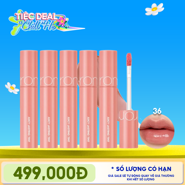 [PACK TIẾT KIỆM 47%] 5 Son Tint Lì Romand Căng Bóng The Juicy Lasting Tint 