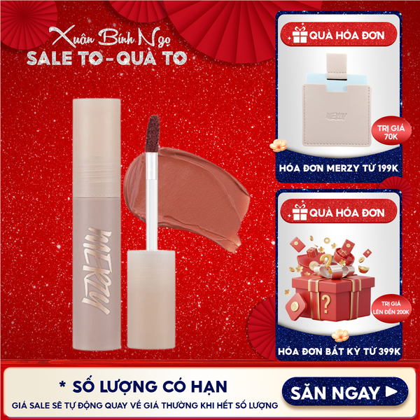  [Academia Collection] Son Kem Merzy Siêu Lì, Lâu Trôi, Lên Màu Chuẩn Academia Mellow Tint 4g 