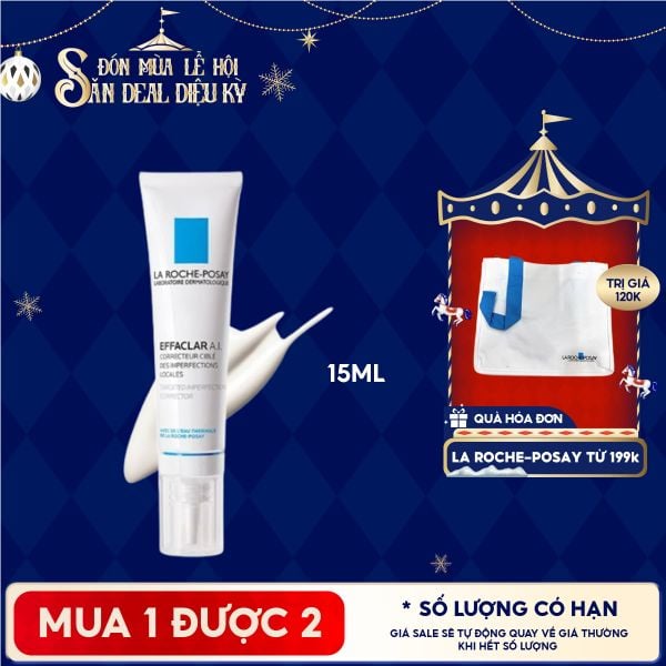  Kem Giảm Mụn La Roche-Posay Dành Cho Mụn Sưng Đỏ Effaclar A.I 15ml 