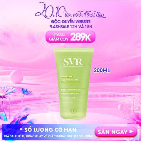 Sữa Rửa Mặt SVR Dạng Gel Không Chứa Xà Phòng Dành Cho Da Dầu Sebiaclear Gel Moussant