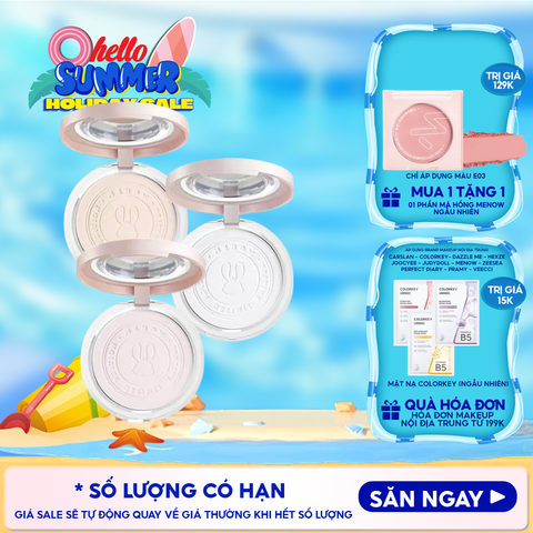 [Vietnam Edition] Phấn Phủ Nén MENOW Kiềm Dầu, Không Thấm Nước Matte Tulle Makeup Powder 8.5g