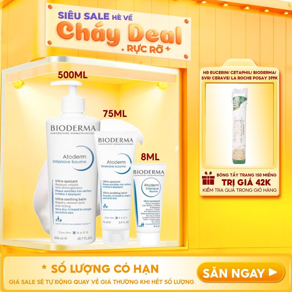 Kem Dưỡng Ẩm Bioderma Chuyên Sâu, Làm Dịu Da Atoderm Intensive Baume