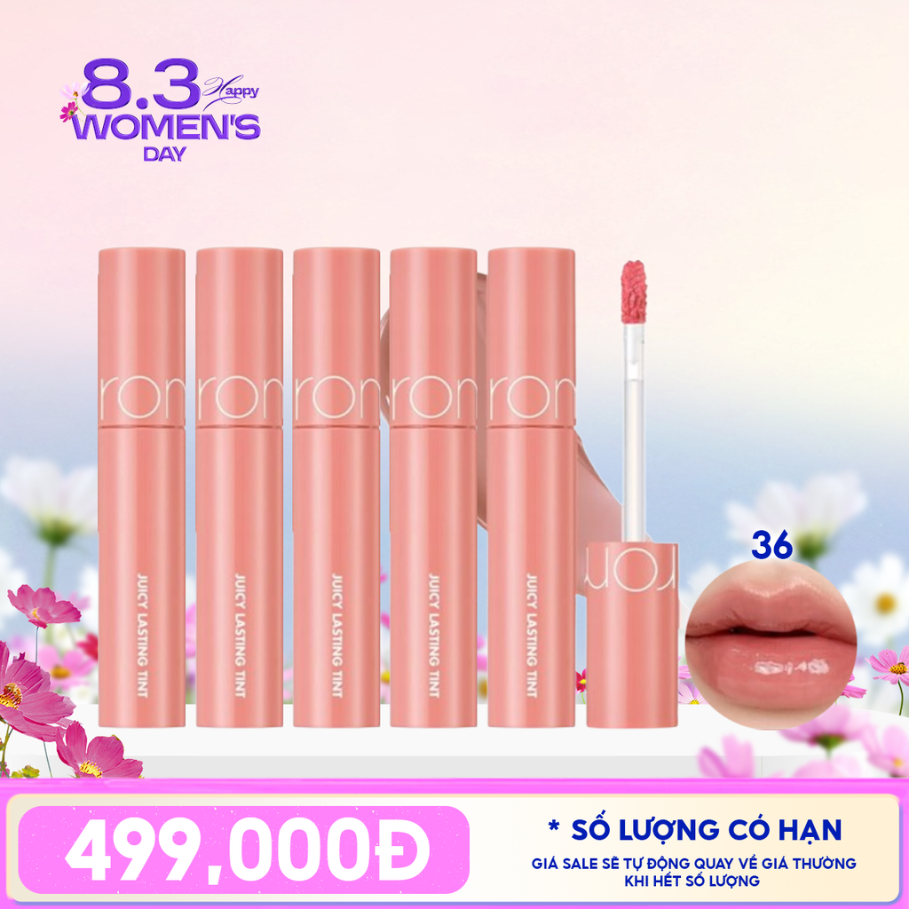 [PACK TIẾT KIỆM 47%] 5 Son Tint Lì Romand Căng Bóng The Juicy Lasting Tint