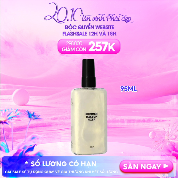  Xịt Cố Định Lớp Trang Điểm 3CE Căng Bóng Shimmer Makeup Fixer 95ml 