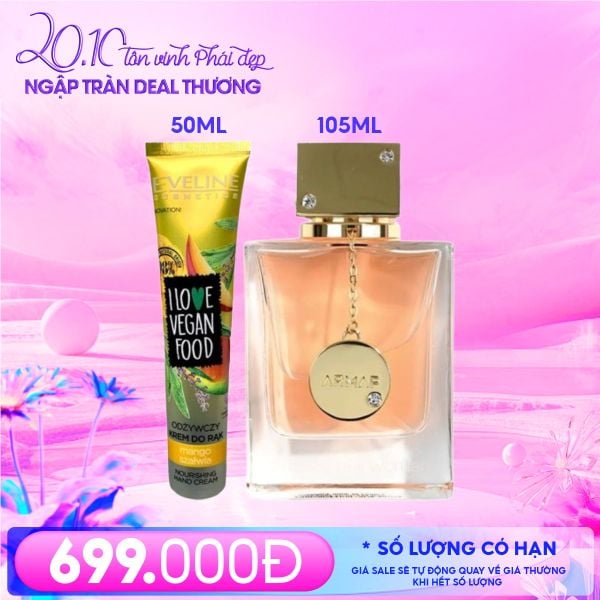  Combo 20/10 - Ngát hương thơm: (Nước Hoa Nữ Armaf Club De Nuit Woman 105ml + Kem Dưỡng Da Tay Eveline Cosmetics 50ml) 