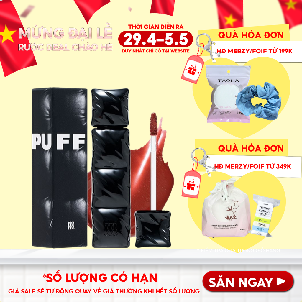 [NEW][V6 PUFFER] Son Kem Lì Merzy Bền Màu, Lâu Trôi The First Velvet Tint