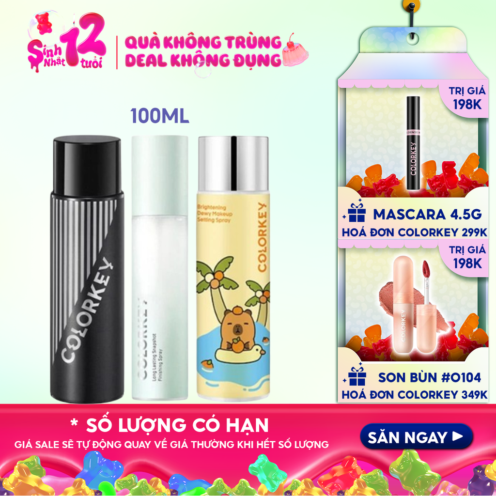 Xịt Khóa Makeup Colorkey Lâu Trôi Spray 100ml