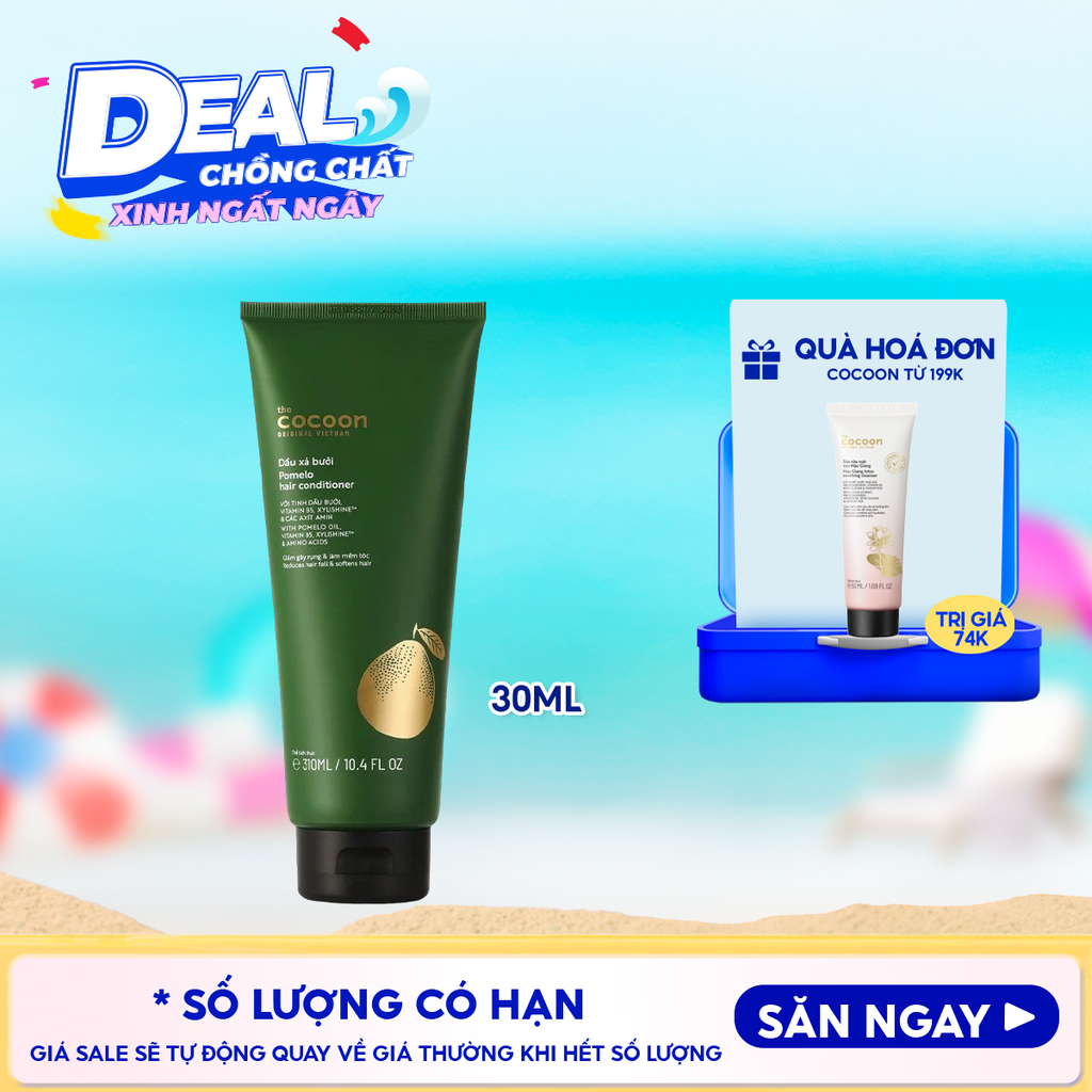 Dầu Xả Cocoon Tinh Chất Dầu Bưởi Giúp Giảm Gãy Rụng & Hỗ Trợ Mọc Tóc Pomelo Conditioner