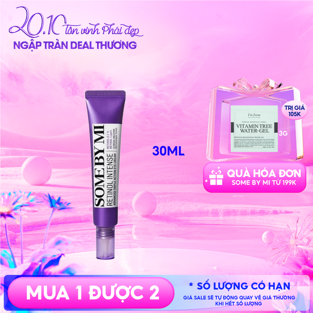 Kem Dưỡng Mắt Some By Mi Cải Thiện Quầng Thâm, Hỗ Trợ Dưỡng Sáng Da Retinol Intense Advanced Triple Action Eye Cream 30ml