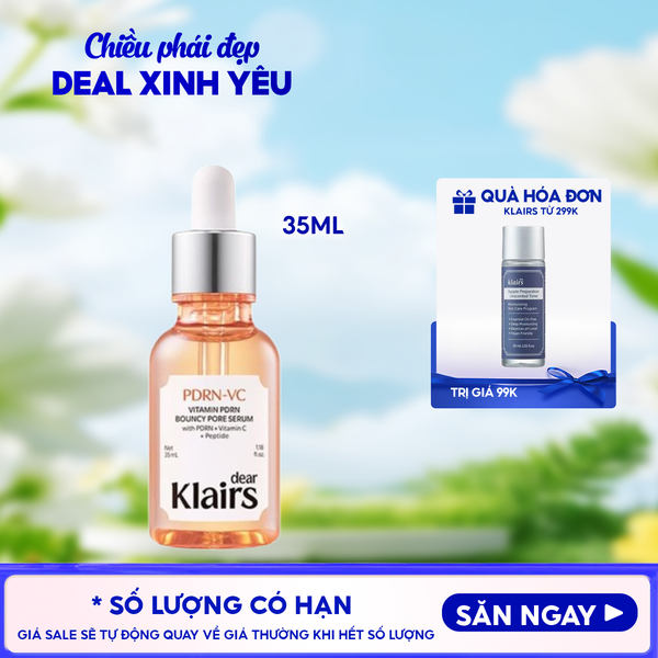  Serum Klairs Hỗ Trợ Làm Sáng Da, Tăng Đàn Hồi Da Vitamin Pdrn Bouncy Pore 35ml 