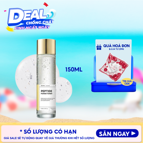  Nước Cân Bằng B.O.M Làm Sáng Da, Hỗ Trợ Mờ Nếp Nhăn Peptide Power Toner 