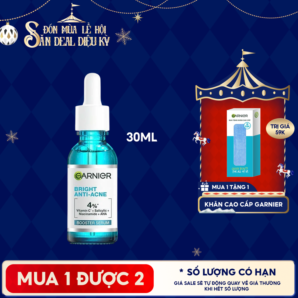Serum Garnier Tinh Chất Dưỡng Sáng Da, Mờ Thâm Nám Skin Naturals Bright Complete Anti - Acne Booster Serum