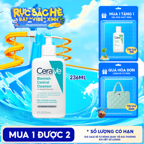 Sữa Rửa Mặt Cerave Hỗ Trợ Giảm Mụn Blemish Control Cleanser