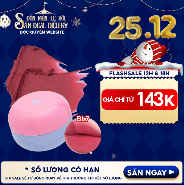  Son Kem Bùn Merzy Kiêm Má Hồng Mờ Lì, Mịn Mượt Như Bơ Dạng Hũ Blurry Lip Mousse 6g 