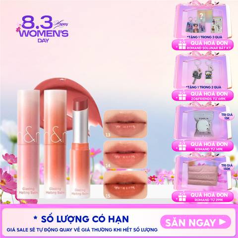 [DUSTY ON THE NUDE] Son Dưỡng Dạng Thỏi Có Màu Thuần Chay Romand Glasting Melting Balm 3.5g