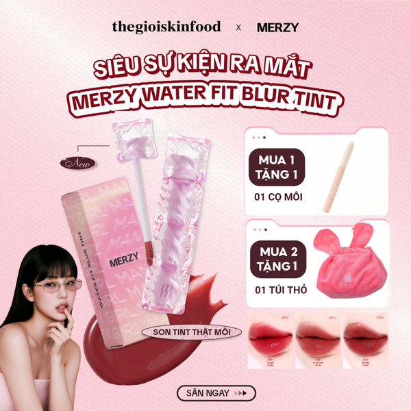  [NEW] Son Tint Merzy Mịn Lì , Bền Màu, Fit Môi Tự Nhiên Water Fit Blur Tint 3.7g 