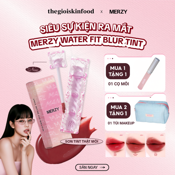  [NEW] Son Tint Merzy Mịn Lì , Bền Màu, Fit Môi Tự Nhiên Water Fit Blur Tint 3.7g 