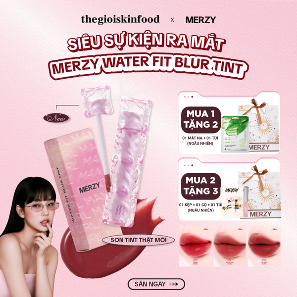  [NEW] Son Tint Merzy Mịn Lì , Bền Màu, Fit Môi Tự Nhiên Water Fit Blur Tint 3.7g 