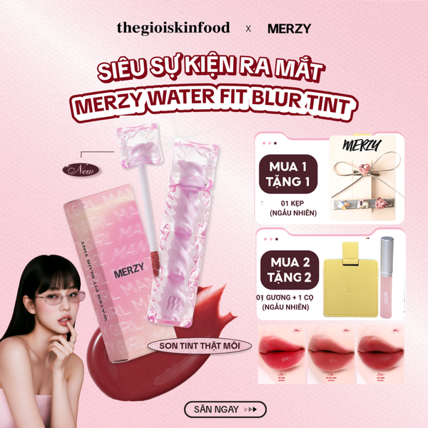  [NEW] Son Tint Merzy Mịn Lì , Bền Màu, Fit Môi Tự Nhiên Water Fit Blur Tint 3.7g 