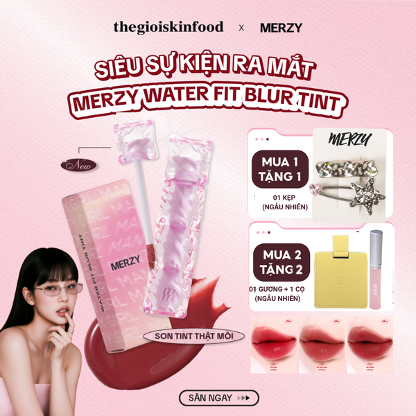  [NEW] Son Tint Merzy Mịn Lì , Bền Màu, Fit Môi Tự Nhiên Water Fit Blur Tint 3.7g 