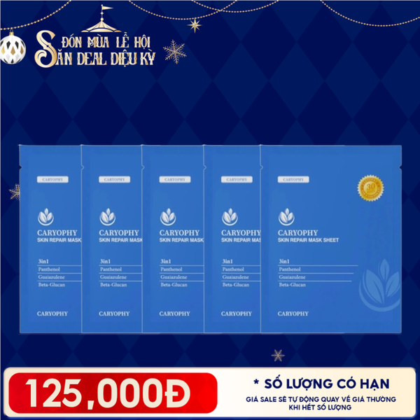  Combo 5 Miếng Mặt Nạ Cấp Ẩm, Hỗ Trợ Phục Hồi Da Caryophy Skin Repair Mask Sheet 