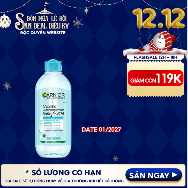  Nước Tẩy Trang Garnier Làm Sạch Sâu Micellar Cleansing Water 