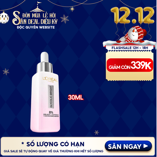  Serum L'oreal Tinh Chất Mờ Thâm Nám Glycolic-Bright Instant Glowing Serum 