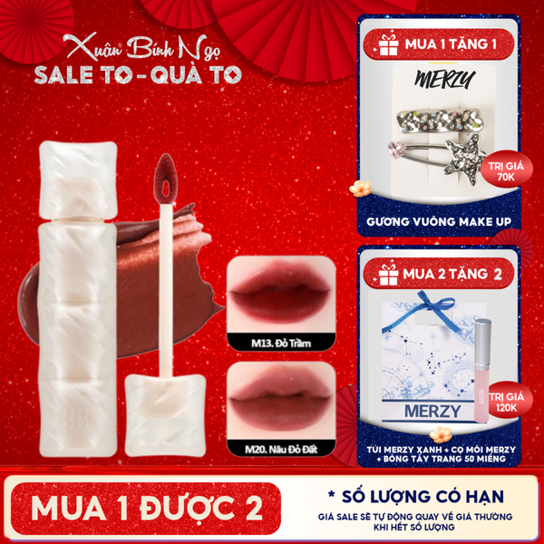  [NEW] Son Phao Kem Lì Mềm Mịn Như Bơ, Lâu Trôi Merzy Puffer Mellow Tint 3.7g 