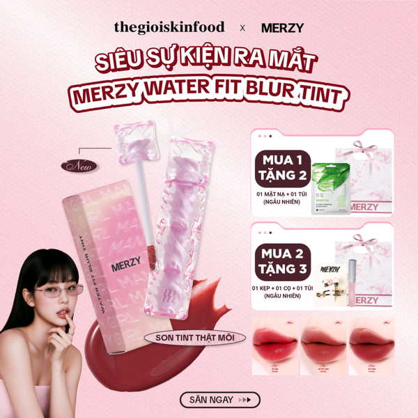  [NEW] Son Tint Merzy Mịn Lì , Bền Màu, Fit Môi Tự Nhiên Water Fit Blur Tint 3.7g 