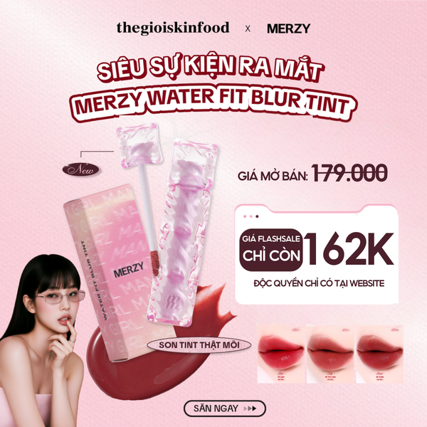  [NEW] Son Tint Merzy Mịn Lì , Bền Màu, Fit Môi Tự Nhiên Water Fit Blur Tint 3.7g 