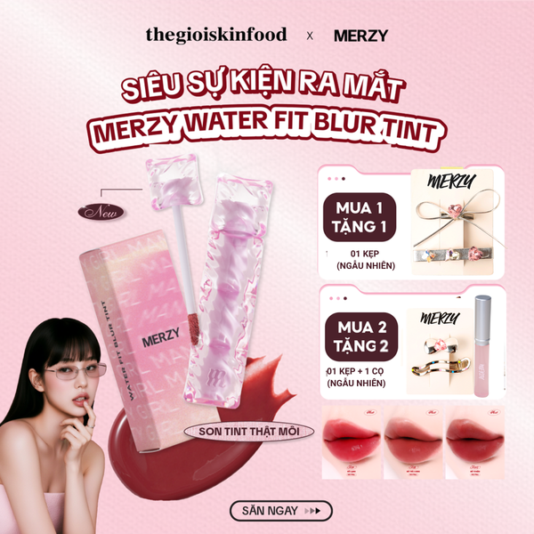  [NEW] Son Tint Merzy Mịn Lì , Bền Màu, Fit Môi Tự Nhiên Water Fit Blur Tint 3.7g 