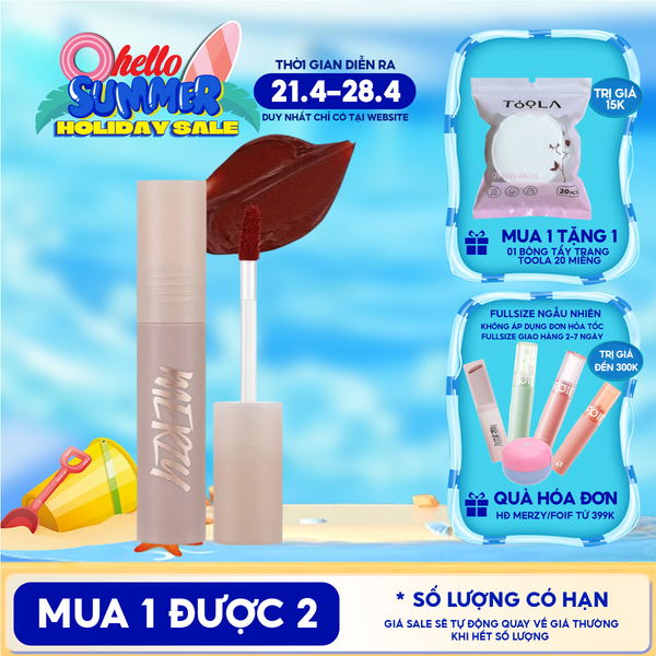  [Academia Collection] Son Kem Merzy Siêu Lì, Lâu Trôi, Lên Màu Chuẩn Academia Mellow Tint 4g 