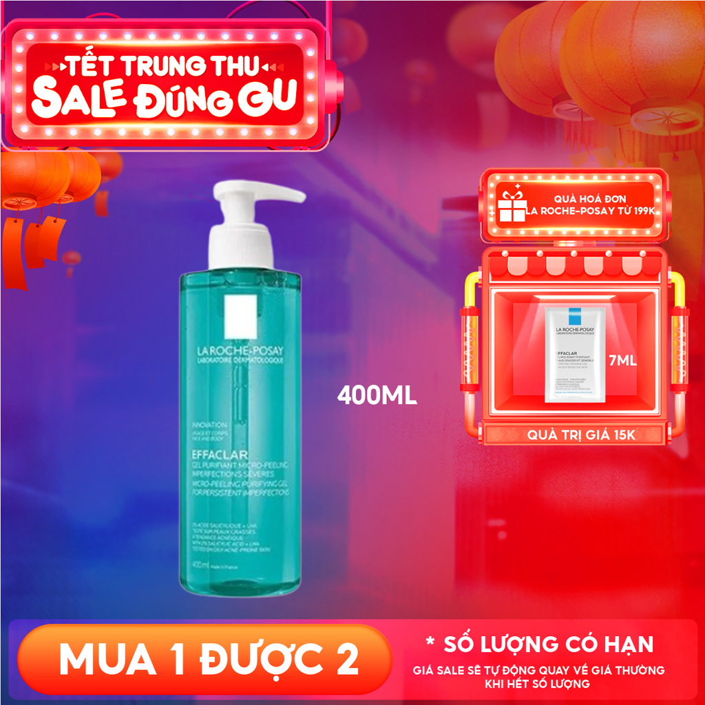 Gel Rửa Mặt Và Tắm La Roche-Posay Effaclar Micro-Peeling Purifying Gel 400ml