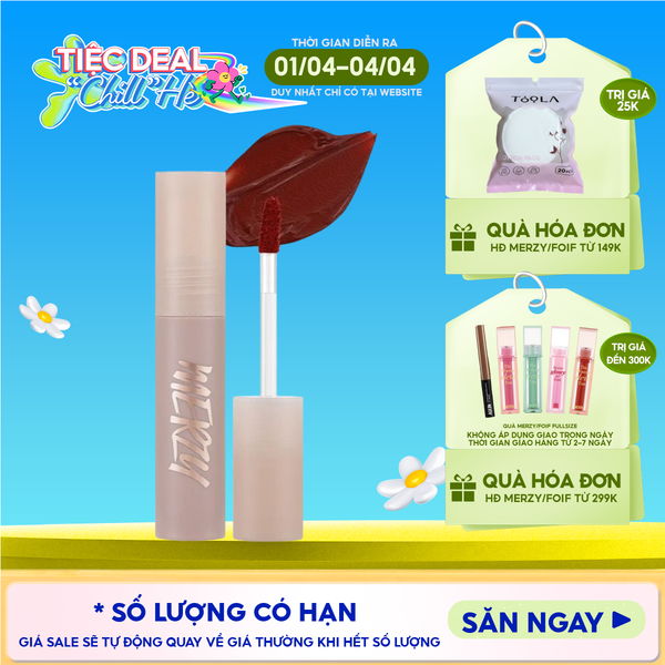  [Academia Collection] Son Kem Merzy Siêu Lì, Lâu Trôi, Lên Màu Chuẩn Academia Mellow Tint 4g 