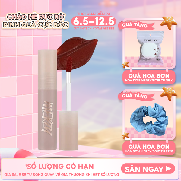  [Academia Collection] Son Kem Merzy Siêu Lì, Lâu Trôi, Lên Màu Chuẩn Academia Mellow Tint 4g 
