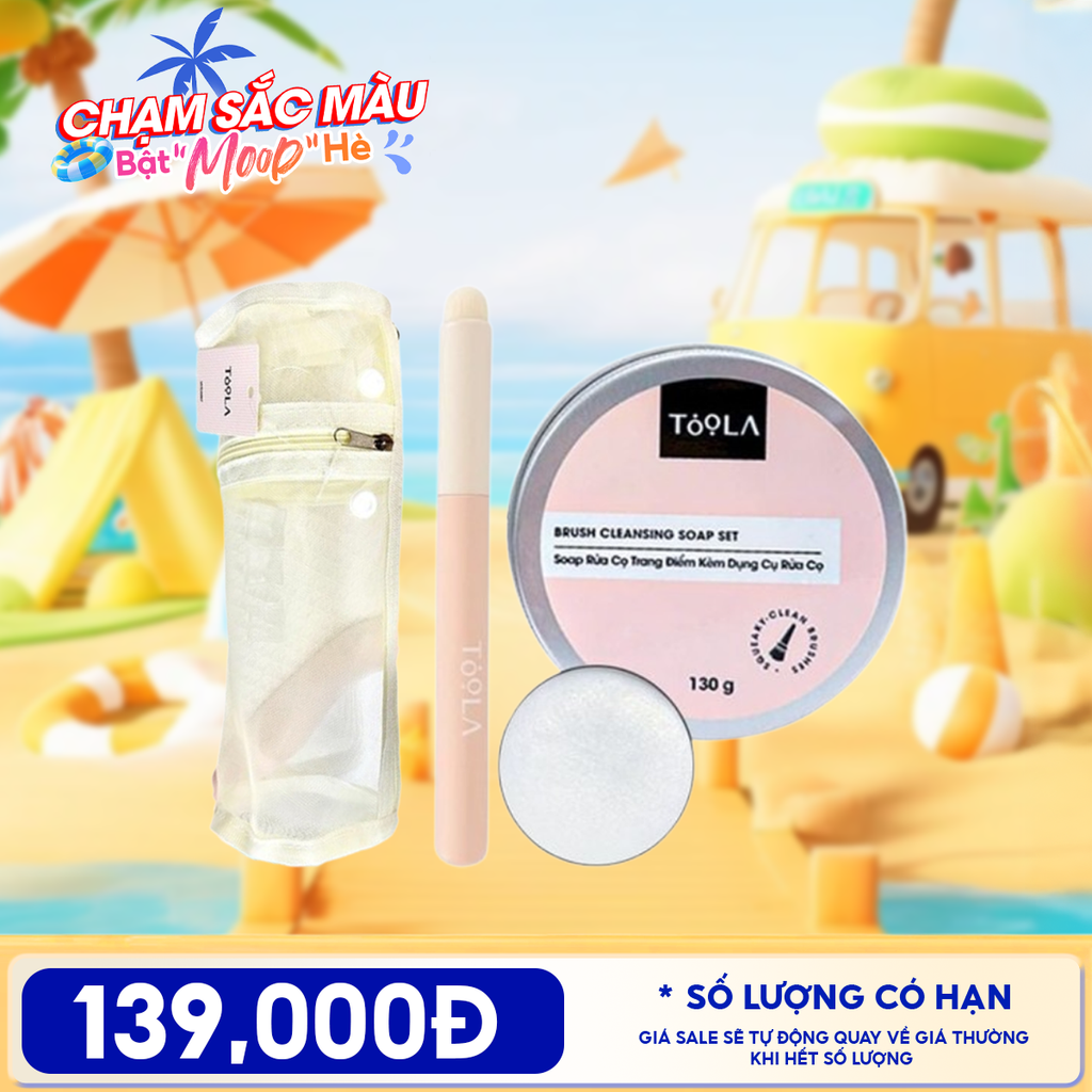 [NHẬP KHẨU] Soap Rửa Cọ Trang Điểm TOOLA Kèm Dụng Cụ Rửa Cọ Brush Cleansing Soap - BT-TLA065