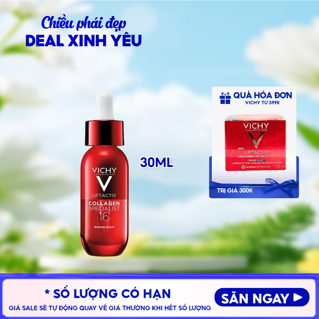 Serum Vichy Hỗ Trợ Trẻ Hóa & Săn Chắc Da Liftactiv Collagen Specialist 16 Bonding Serum 30ml