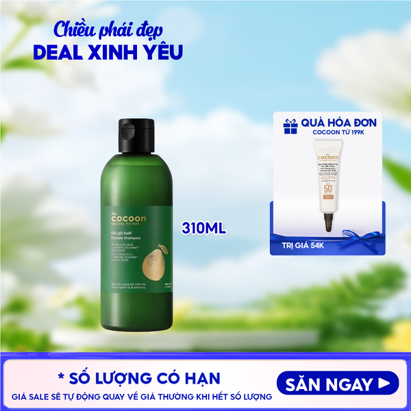  Dầu Gội Cocoon Tinh Chất Dầu Bưởi Giúp Giảm Gãy Rụng & Hỗ Trợ Mọc Tóc Pomelo Shampoo 