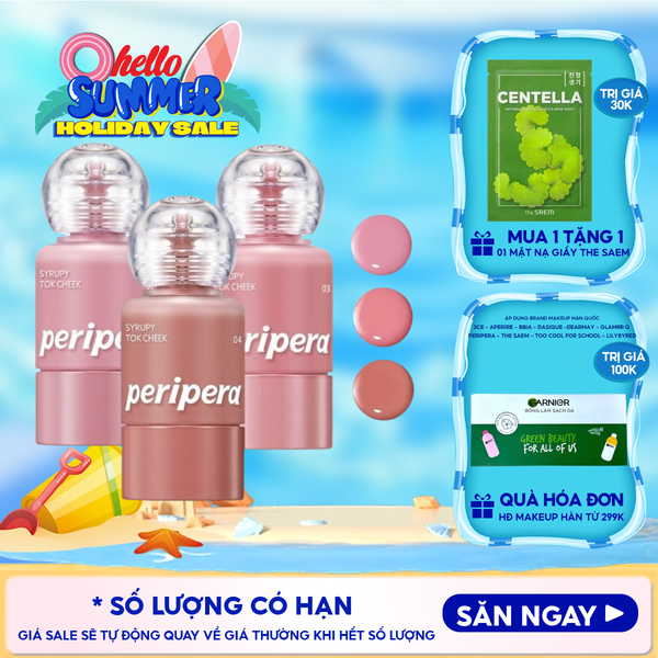  Má Hồng Dạng Kem Peripera Syrupy Tok Cheek 9g 