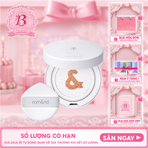 Kem Chống Nắng Dạng Cushion Romand Thuần Chay Back Me Tone Up Sun Cushion SPF50+/PA++++ 11g