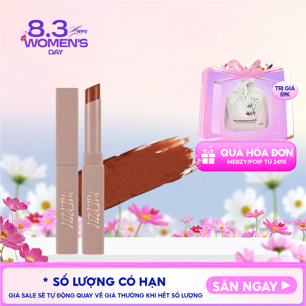  [Academia Collection] Son Thỏi Lì Merzy Lên Màu Chuẩn, Mịn Mượt Nhẹ Môi Academia Cotton Lipstick 1.8g 
