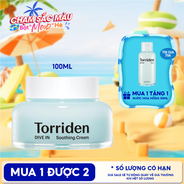  Kem Dưỡng Torriden Làm Dịu, Dưỡng Ẩm, Căng Mịn Da Dive-In Low Molecular Hyaluronic Acid Soothing Cream 100ml 